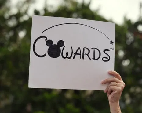 Numerous Demonstrate In Front Of Mickey Mouse Company Headquarters Over ‘Authoritarian’ Jimmy Kimmel Cancellation